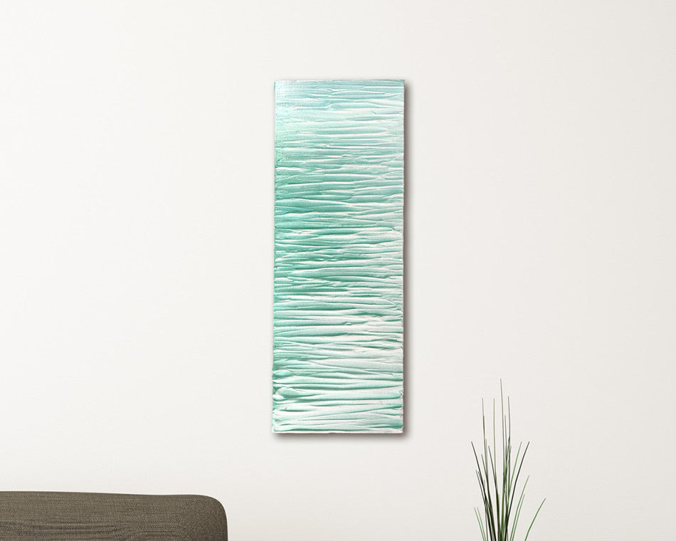 Tropical Ripples painting of light green shallows inspired by the Whitsunday Islands, Australia